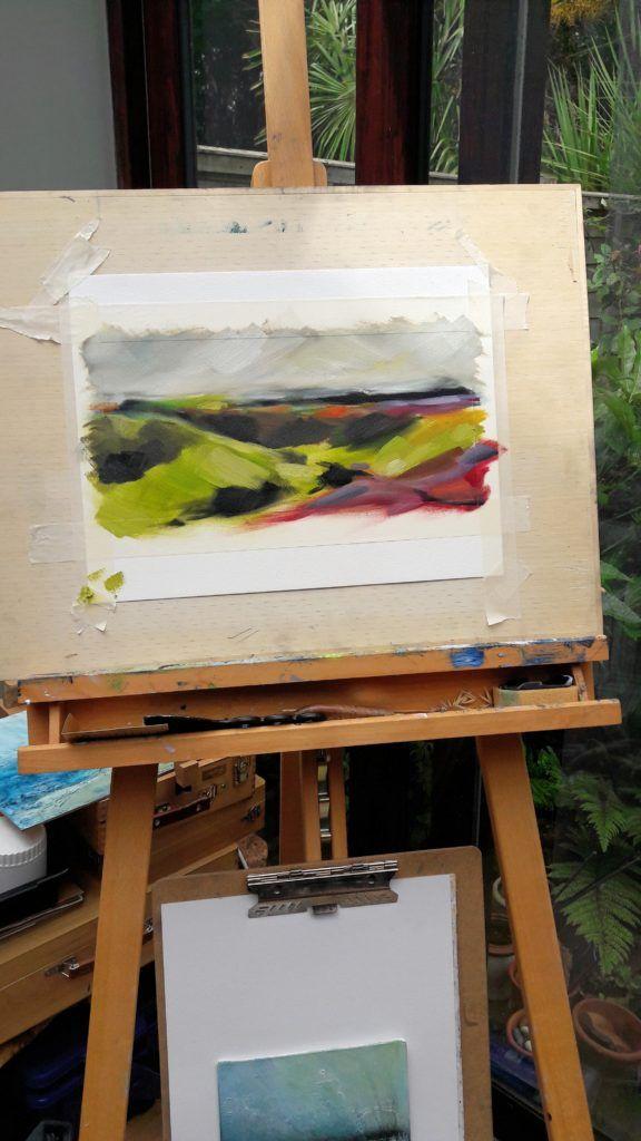 Getting some colour intensity down on the easel