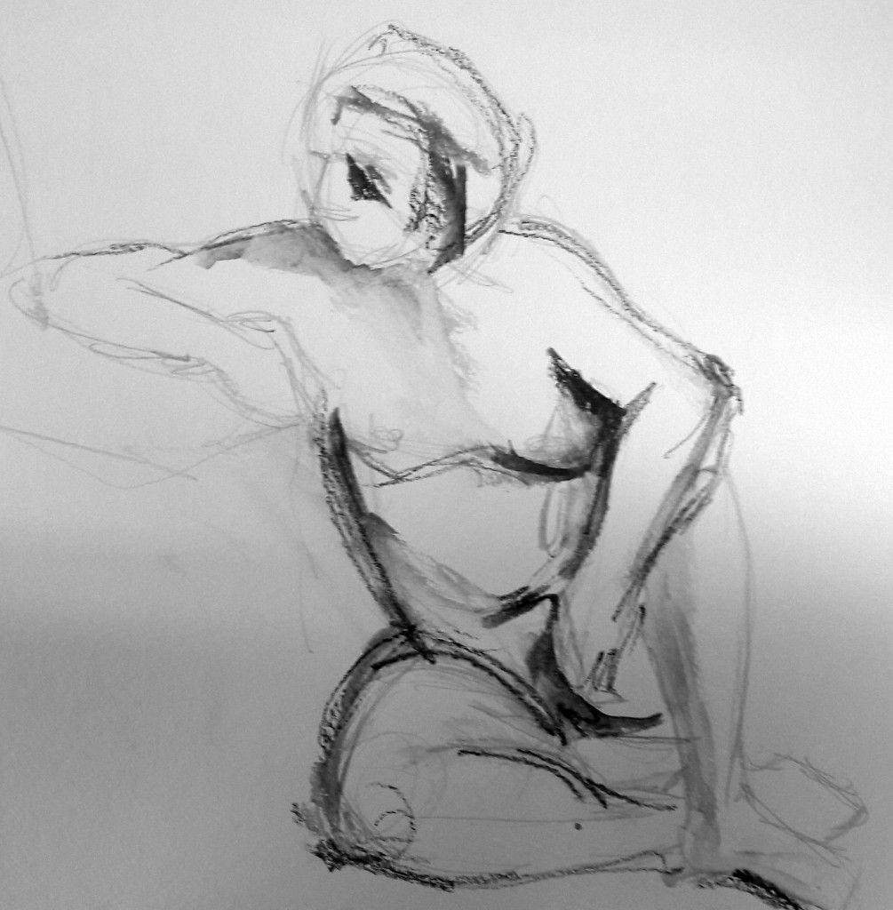 5 minute sketch in water soluble graphite