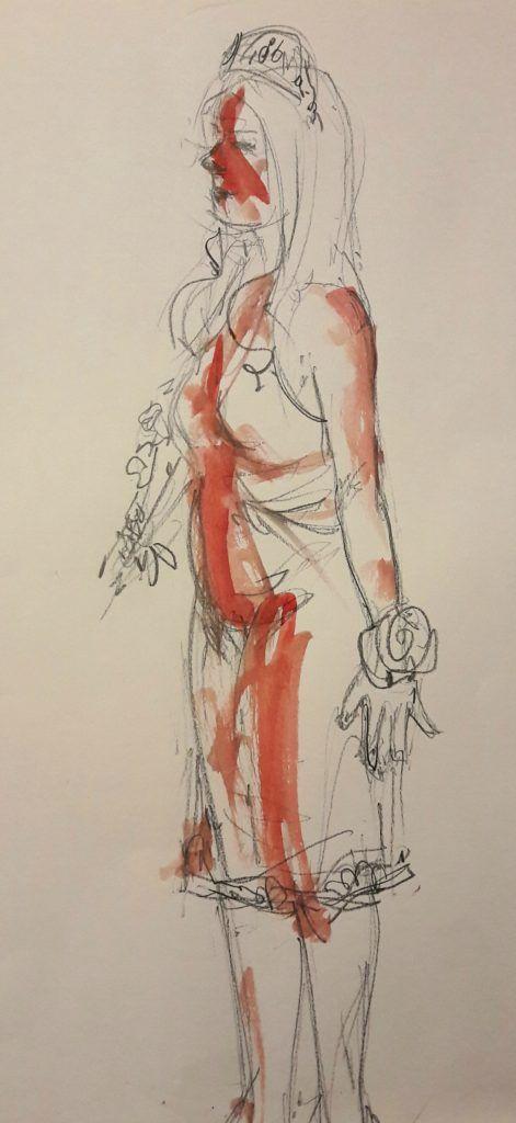 Dr Sketchy's Stephen King night! Carrie.