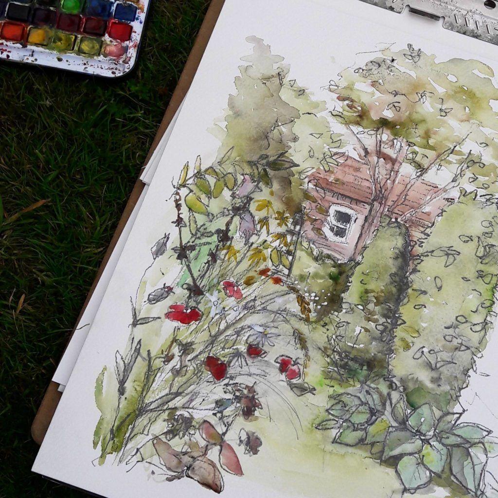 Sketching at Stillingfleet Lodge Gardens