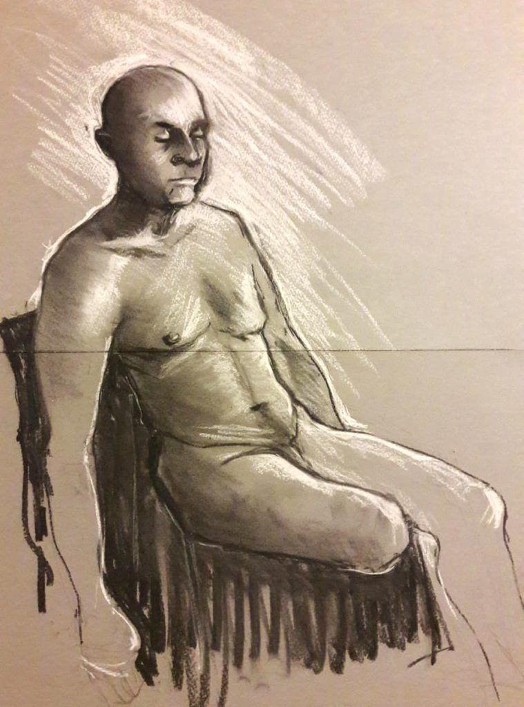 Dave. 30-minute study. Chalk and charcoal