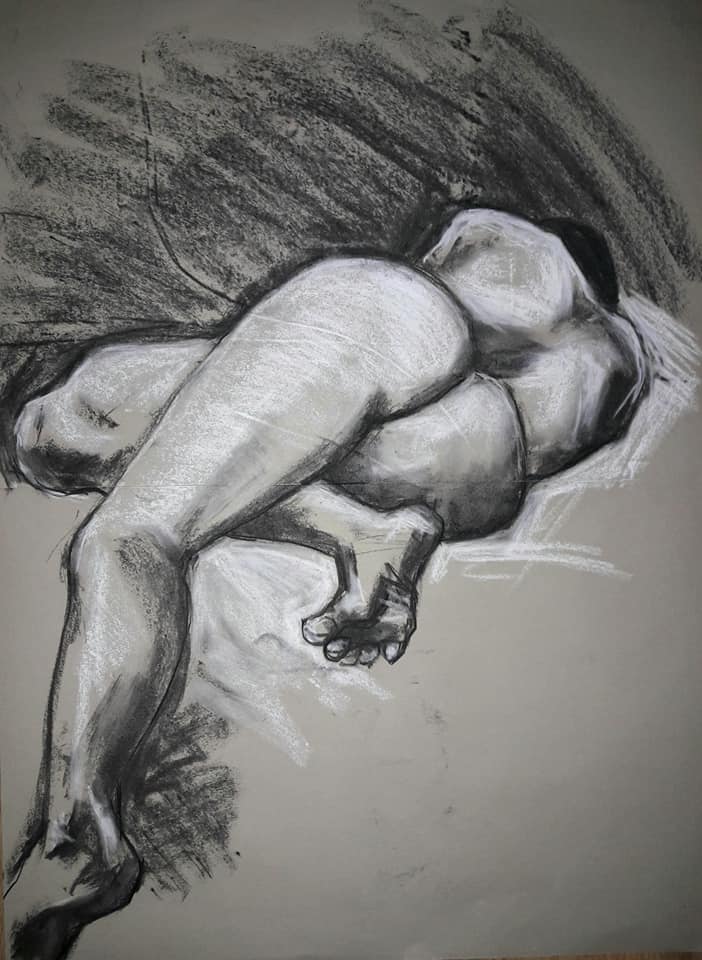 Half-hour study in charcoal and chalk. A1