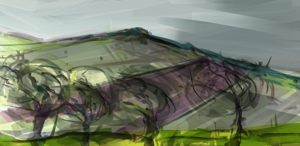 Near Vixen Tor, Dartmoor. Digital sketch on tablet