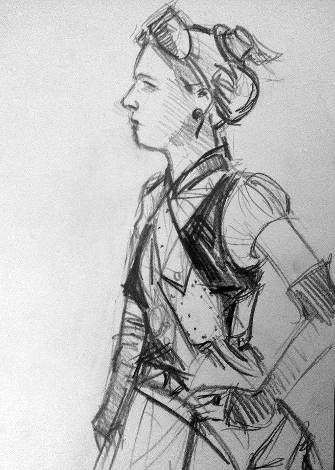 Study for Raeven: Steam Punk painting