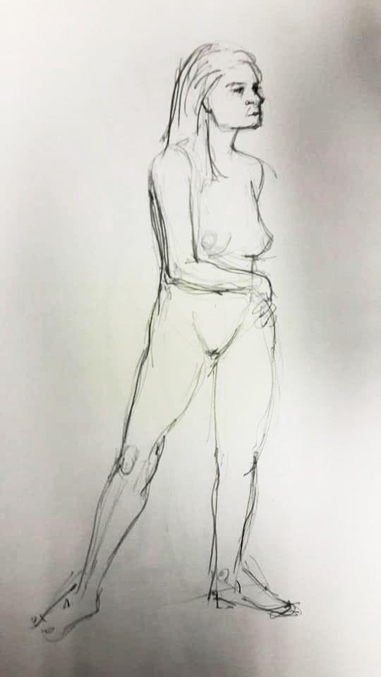Rae standing. 5-minute study