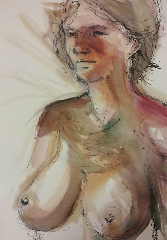 Sarah. Graphite and acrylic on paper