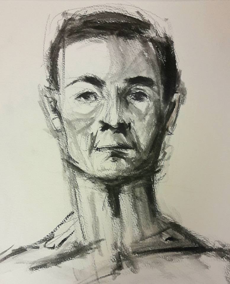 Stephen portrait in water soluble graphite
