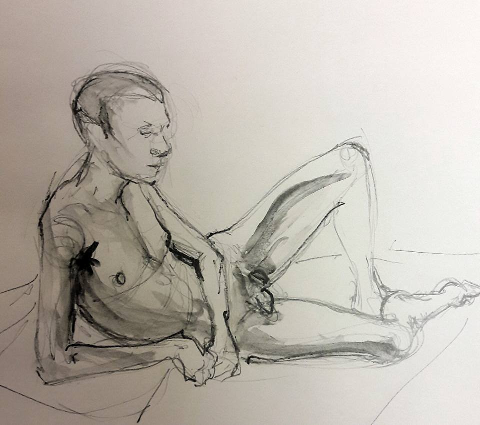 Stephen reclined. Graphite