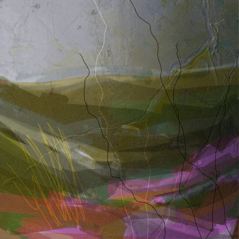 dartmoor, landscape, digital, sketch, colour, heather