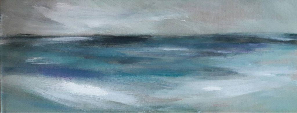 Low Newton. Underpainting for sea study. Acrylic on canvas