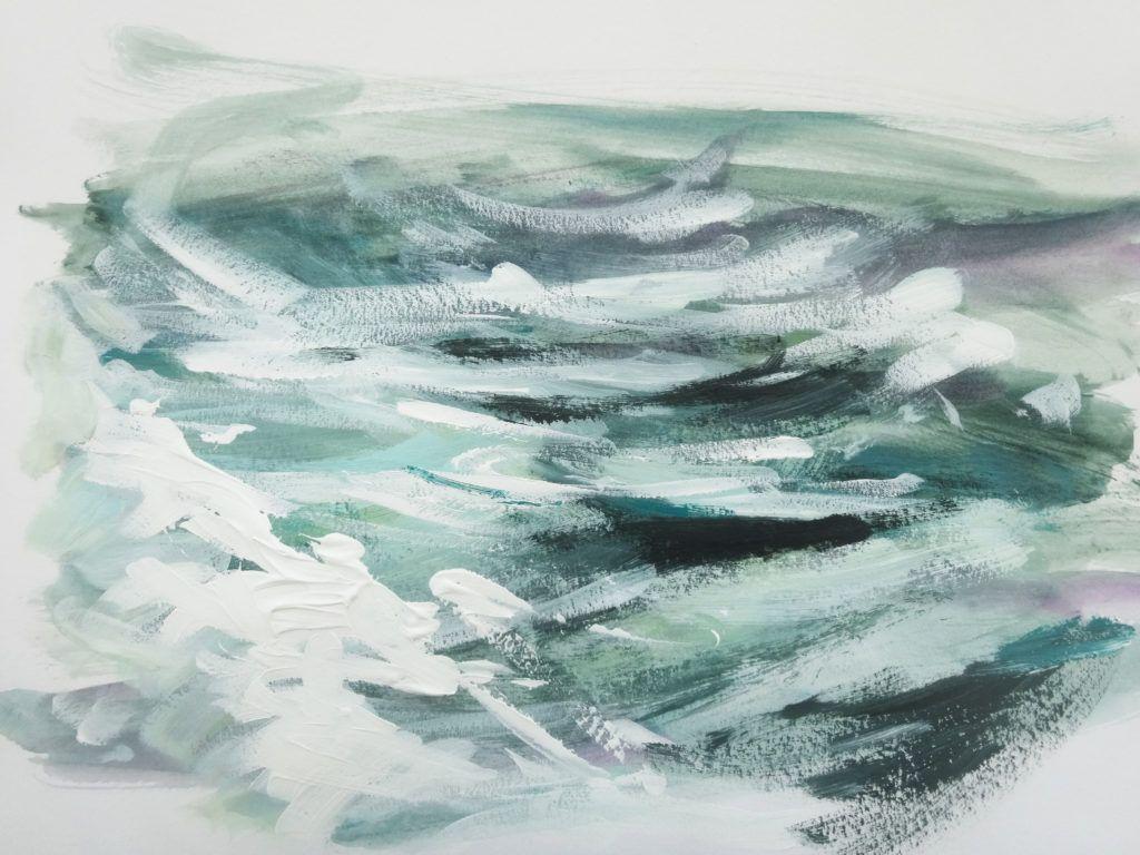 Waves towards Lands End – silver like mercury
