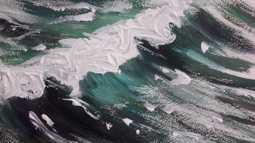 Sennen waves, the other side of the headland in different light – turquoise and purple