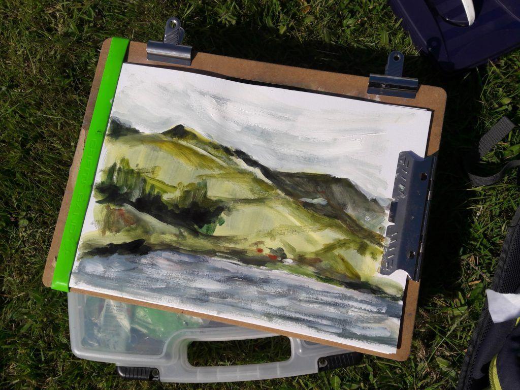 Colour study of hills.