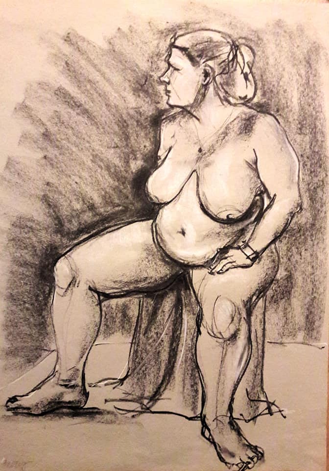Becky. 20-minute study in charcoal and chalk