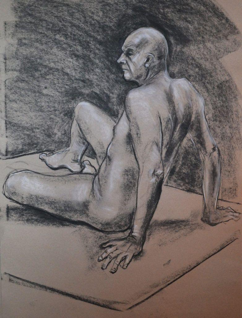 Dave. 40-minute study in charcoal and chalk