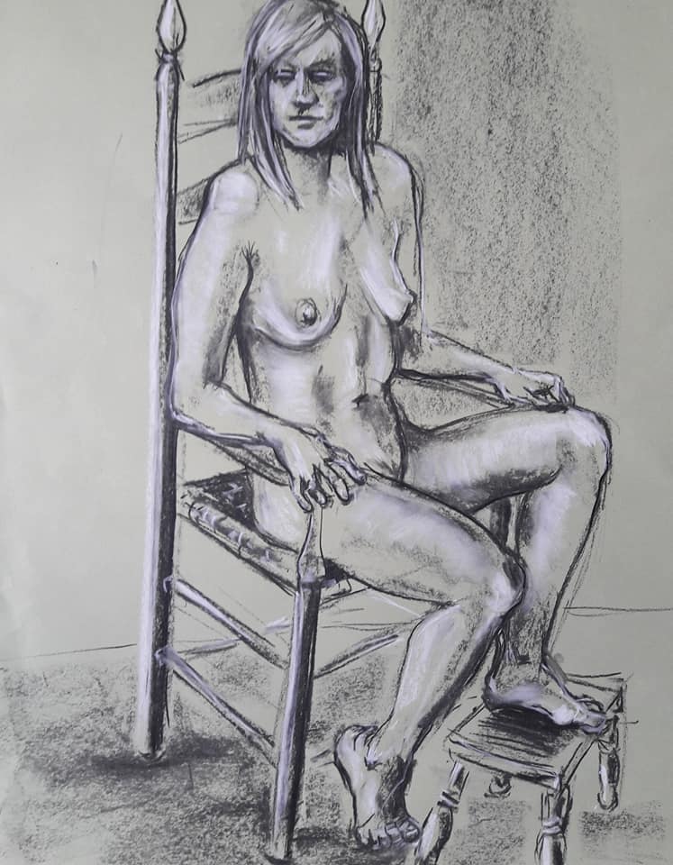 40-minute charcoal study