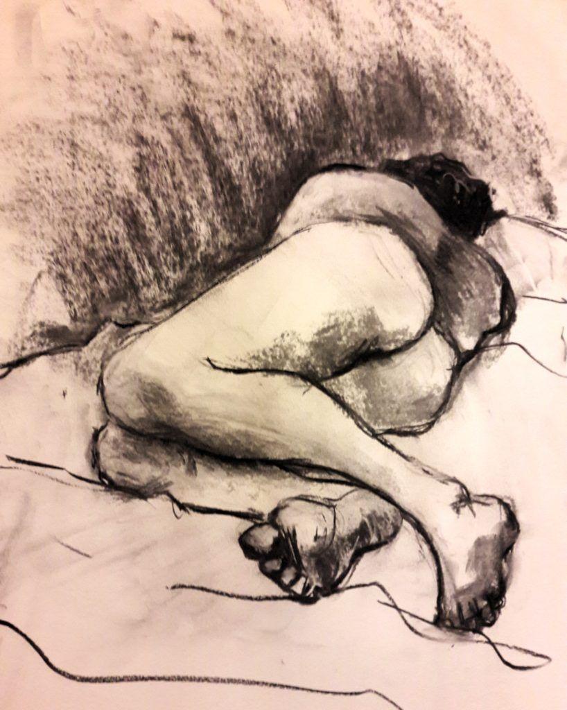 Ed. 20-minute study in charcoal and chalk