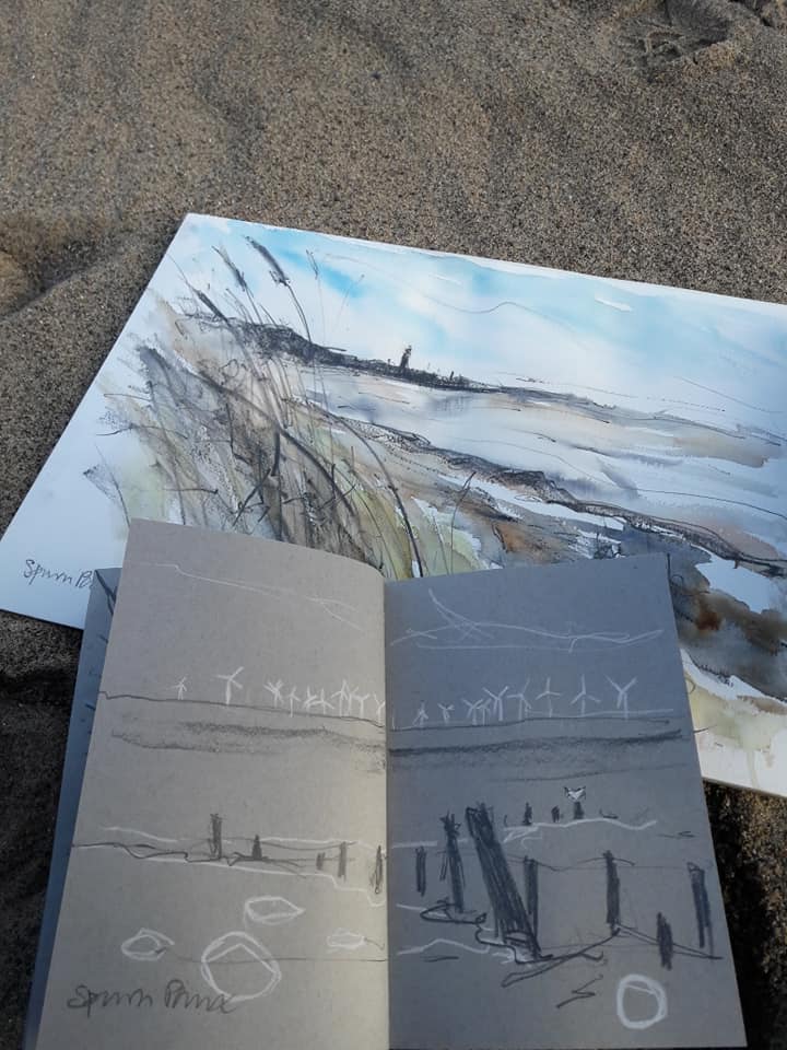 Sketching at Spurn Point