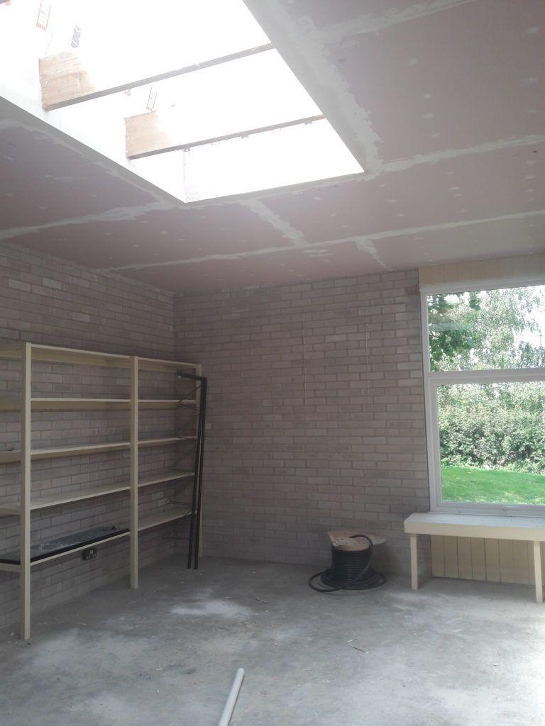 Plenty of storage and wall-space for hanging my paintings