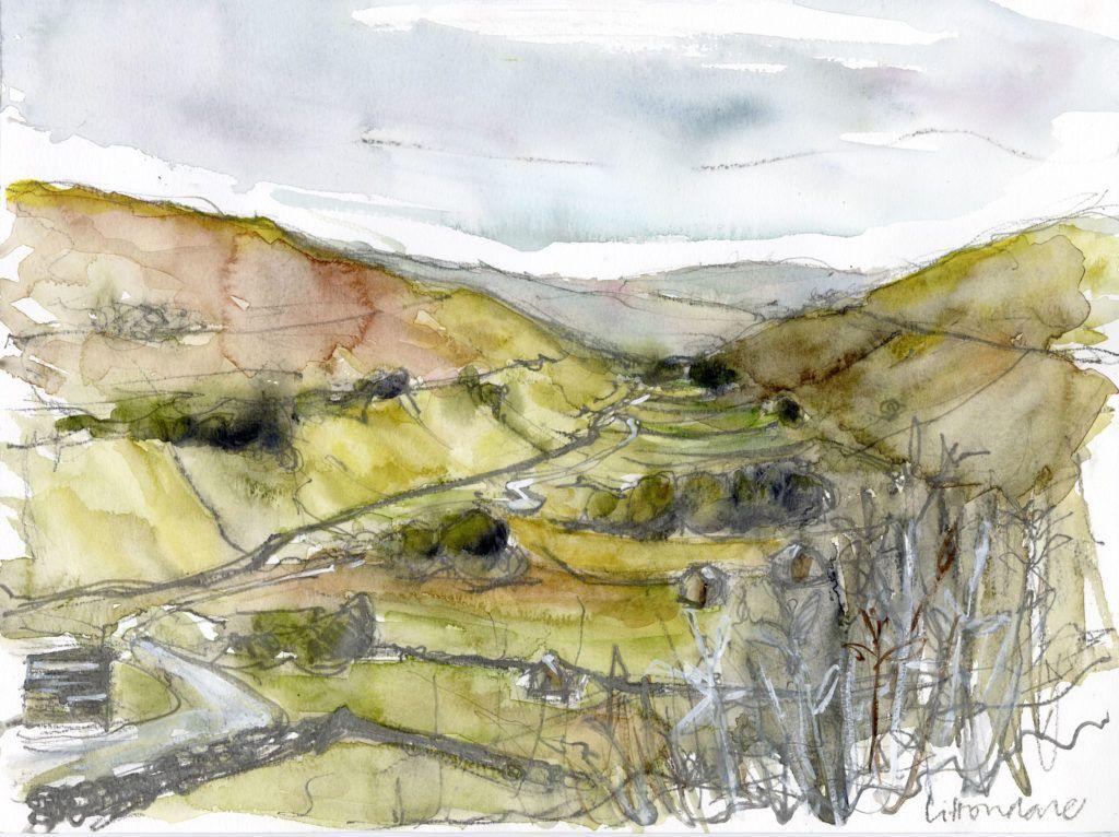 Littondale – work on paper and inspiration for the larger painting
