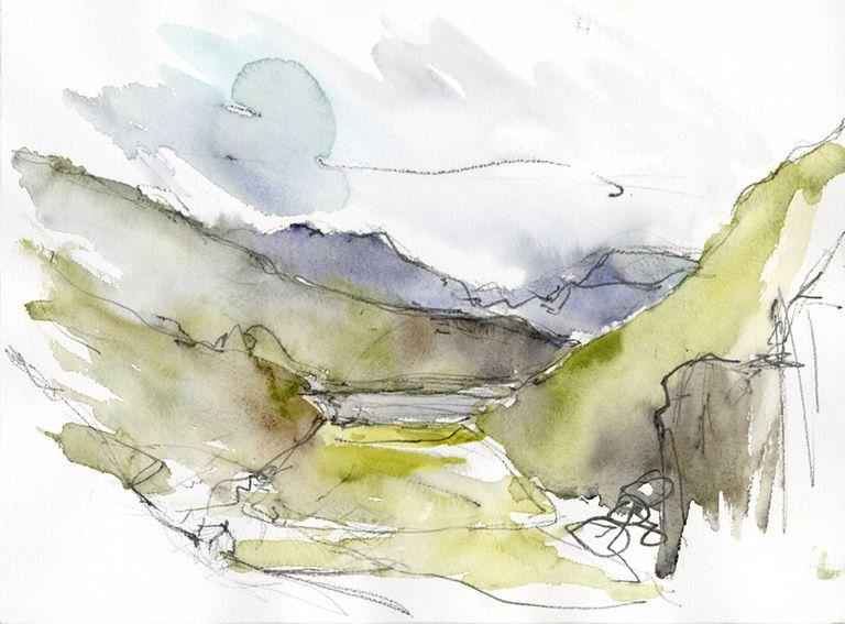 Quick sketch of the Glaslyn valley, North Wales