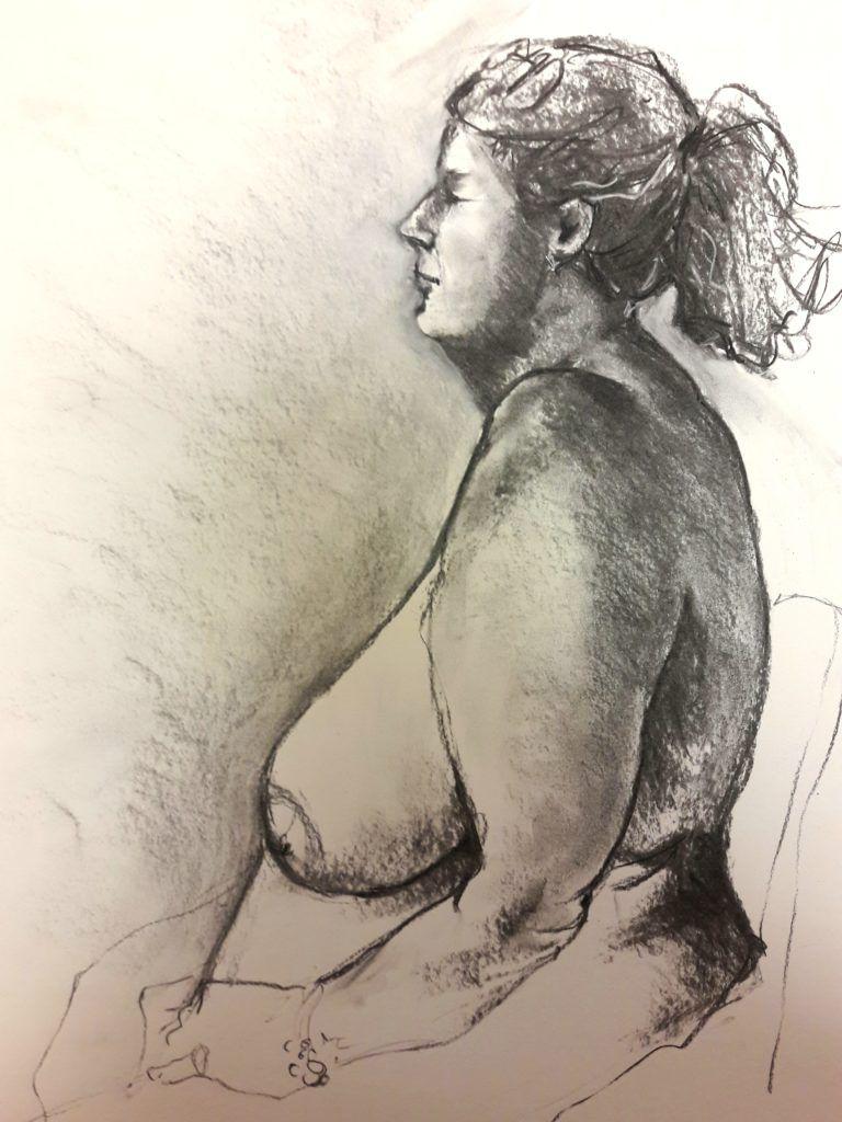 Becky. 30-minute study in charcoal and chalk