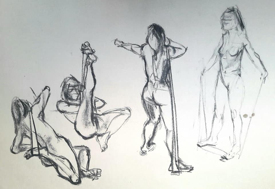 3-minute studies in charcoal 