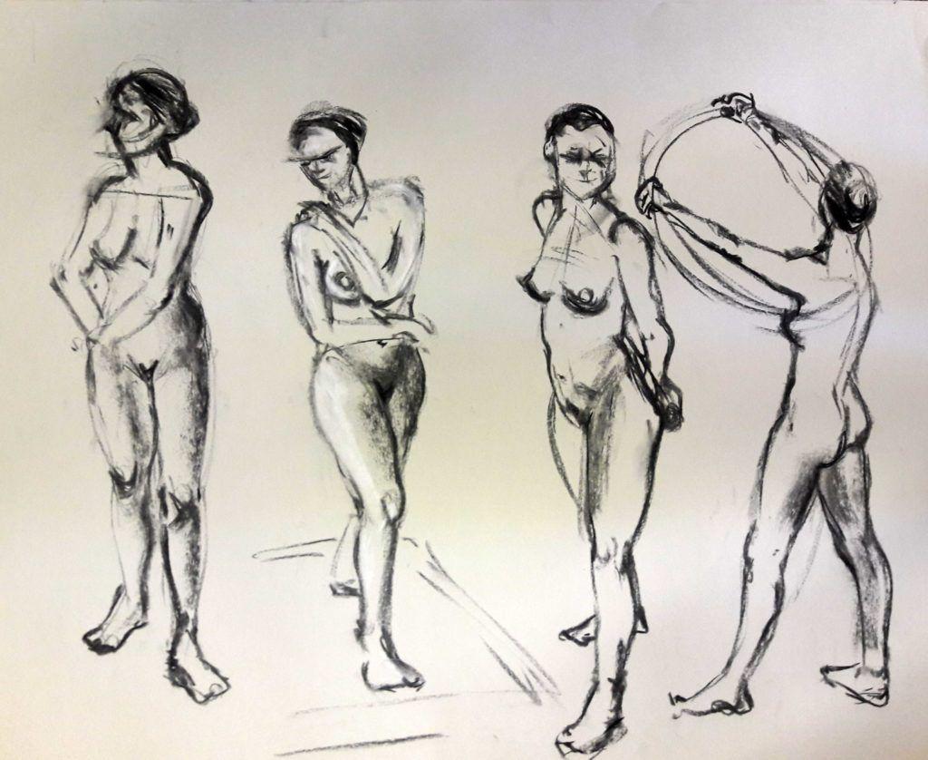 3-minute studies in charcoal