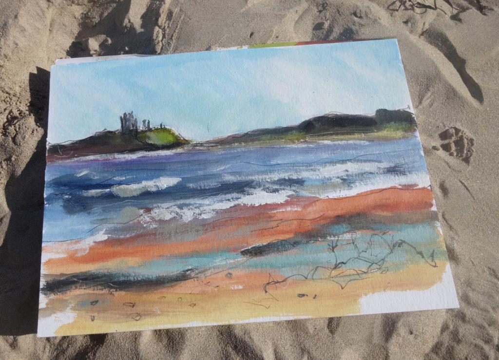 Dunstanburgh Castle colour study.