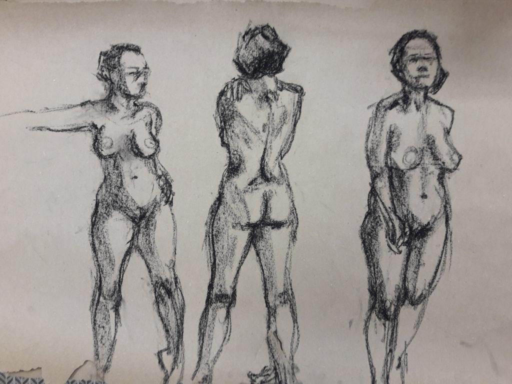 5-minute studies in pastel on brown paper