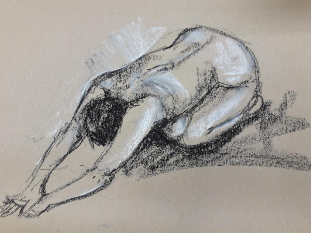 5-minute study in pastel on brown paper