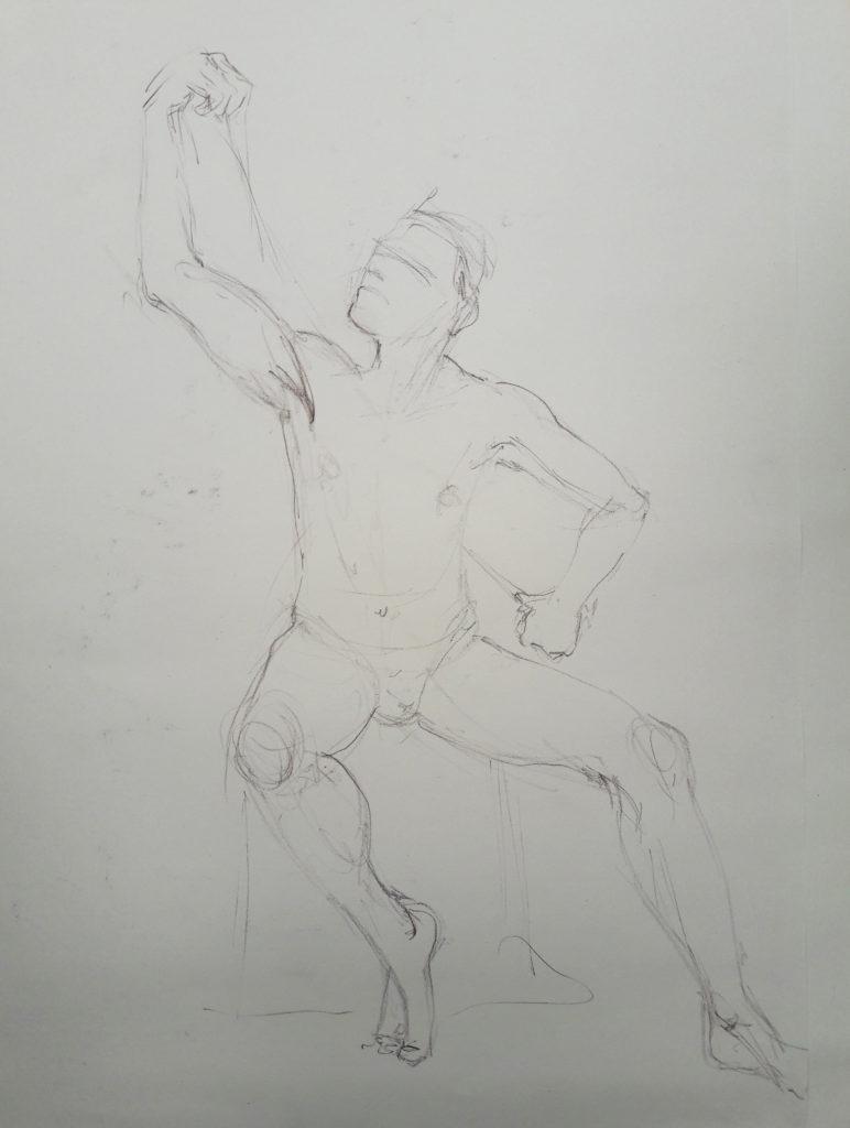 The Renaissance Workshop. 5-minute pose in pencil (model: David Wan)