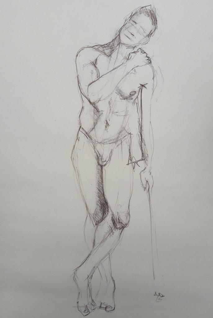 The Renaissance Workshop. 5-minute pose in pencil (model: David Wan)