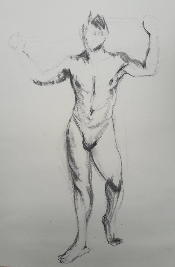 The Renaissance Workshop. 5-minute pose in charcoal (model: David Wan)