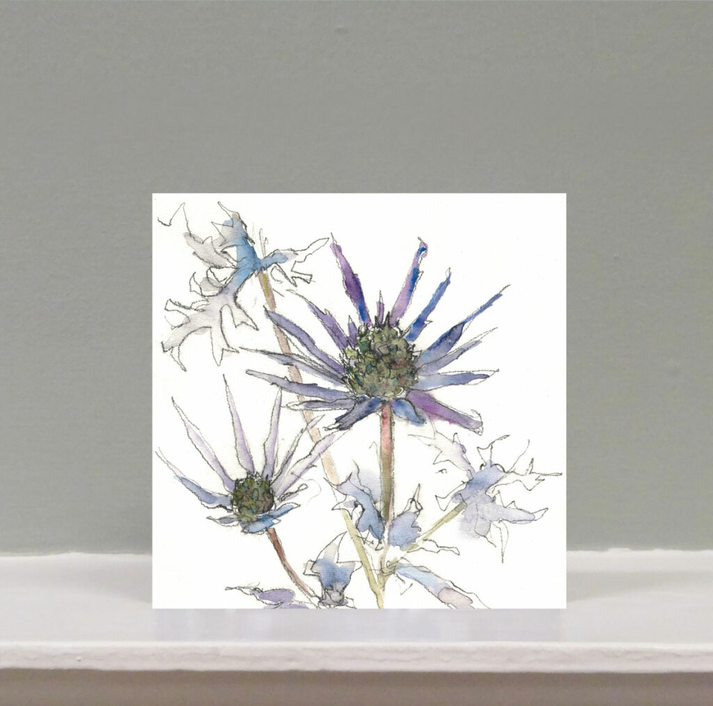 'Blue Eryngium' art card