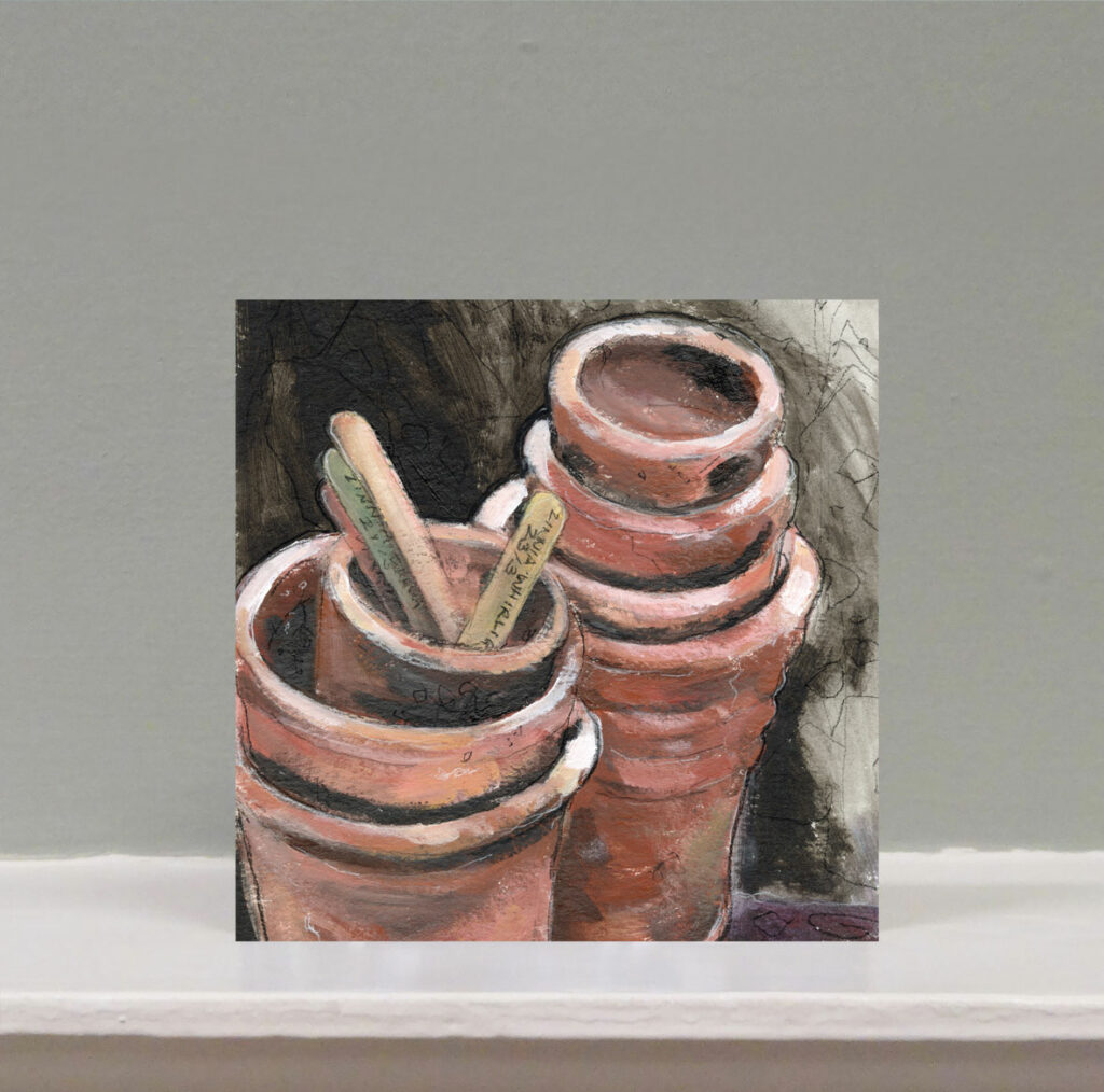 'Potting On' art card