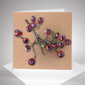 hawthorn berries art card