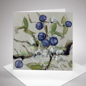 sloe berries art card