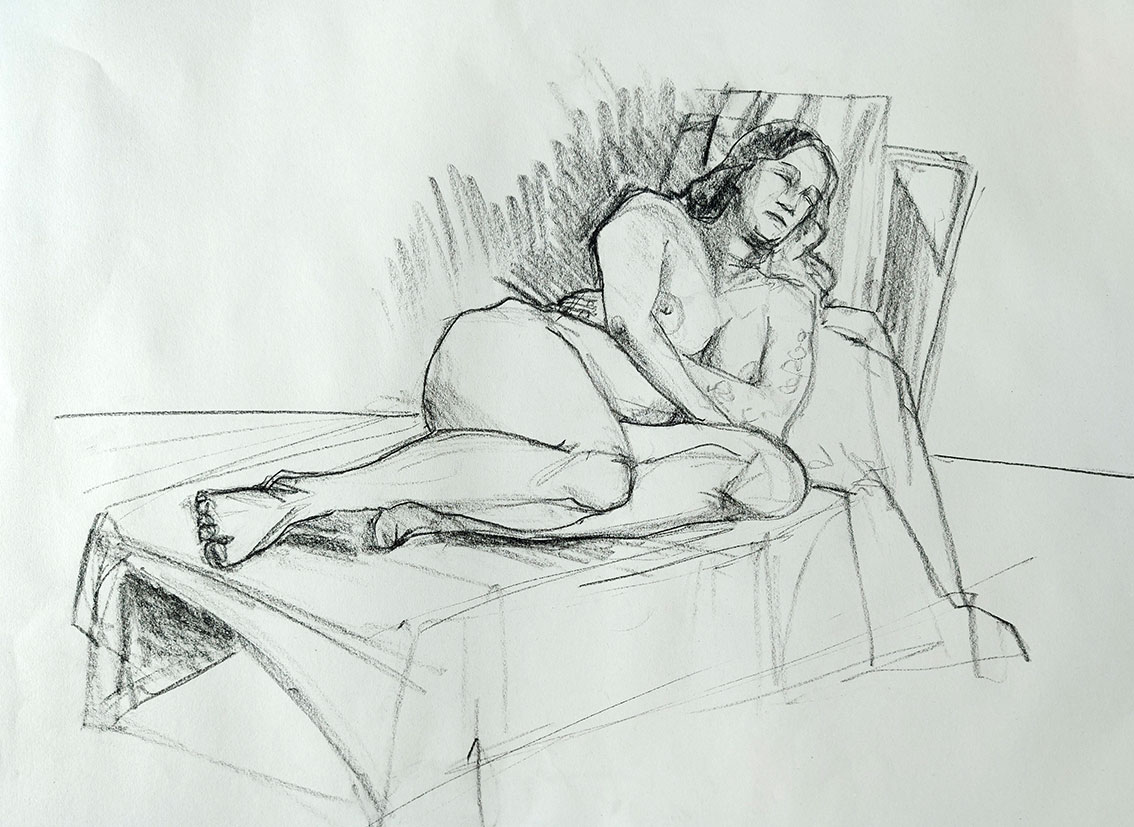 Zoe. 20-minute pose in charcoal. A2