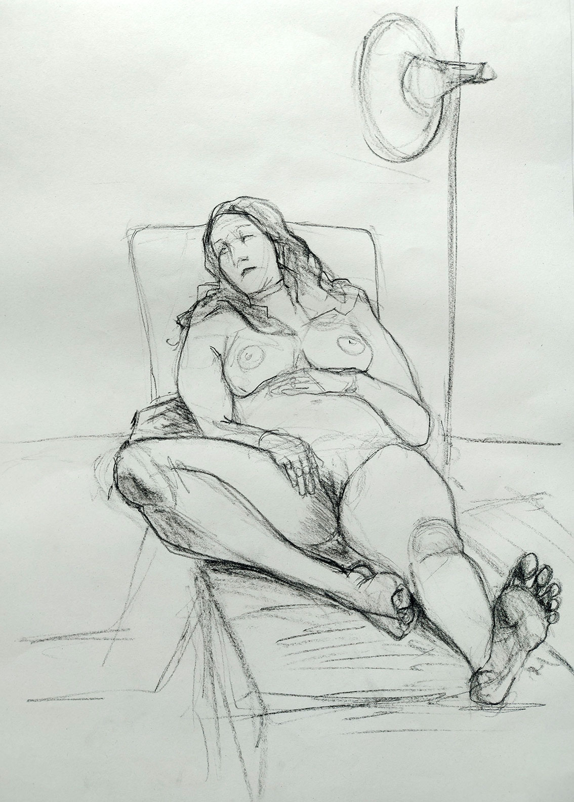 Zoe. 20-minute pose in charcoal. A2