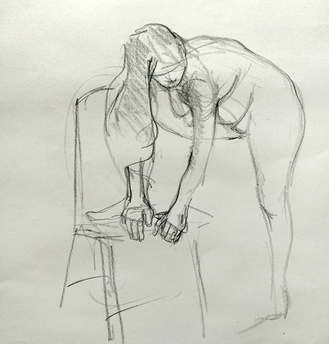 Zoe. 4-minute pose in charcoal. A2