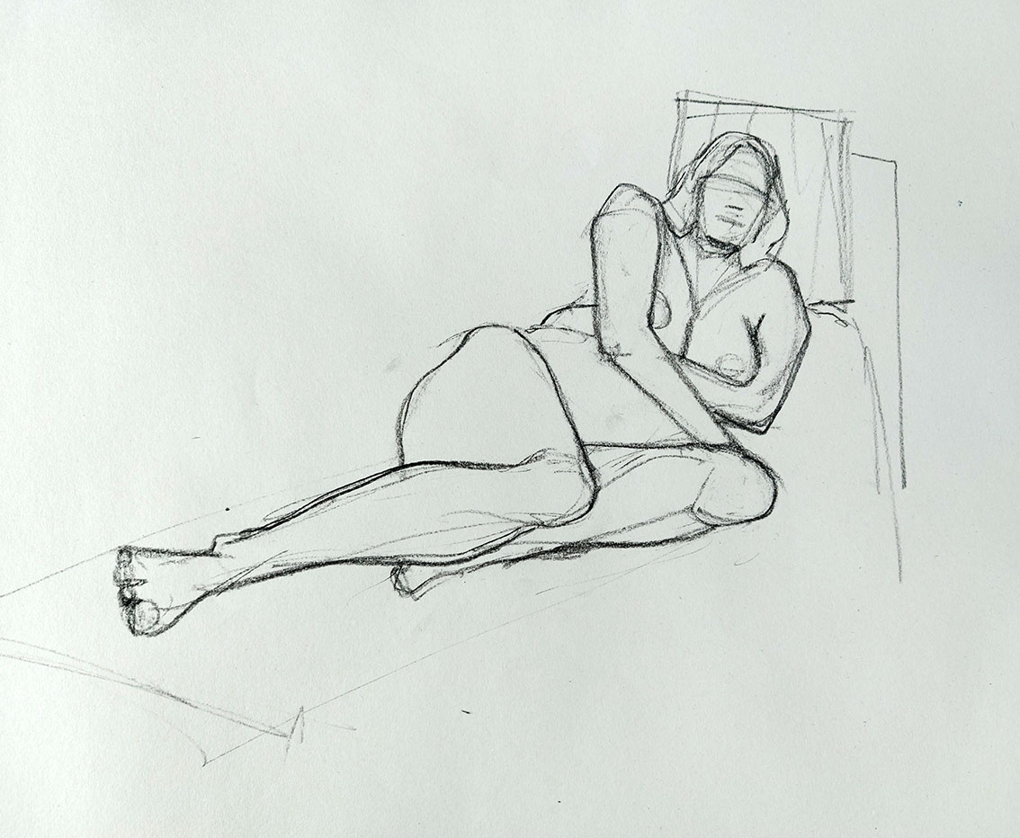 Zoe. 10-minute pose in charcoal. A2