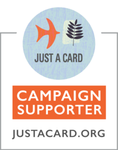 Just a Card campaign supporter button