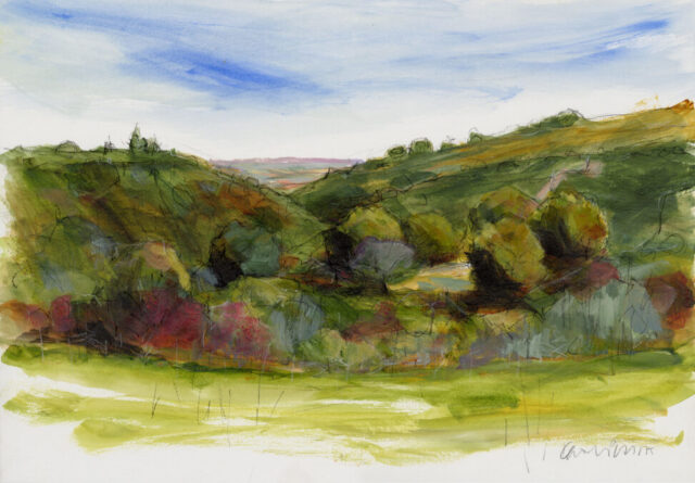 The Cleave. Plein air painting by Kate Pettitt