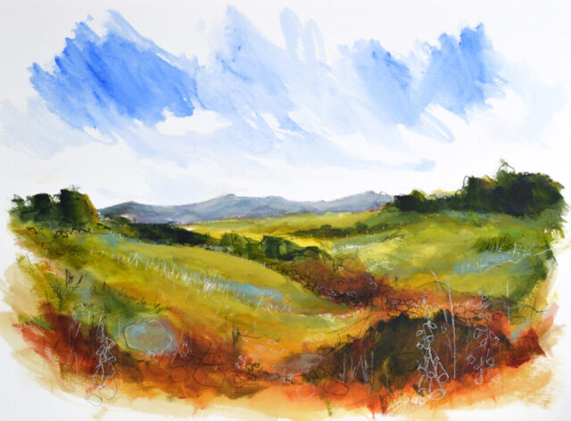 Where the Lark Sings. Studio painting by Kate Pettitt